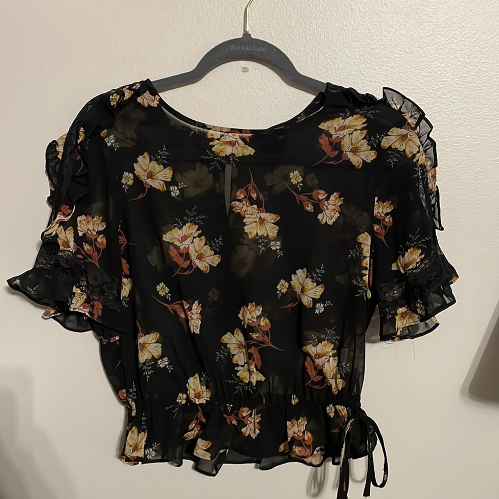 Free Press Sheer Floral Top